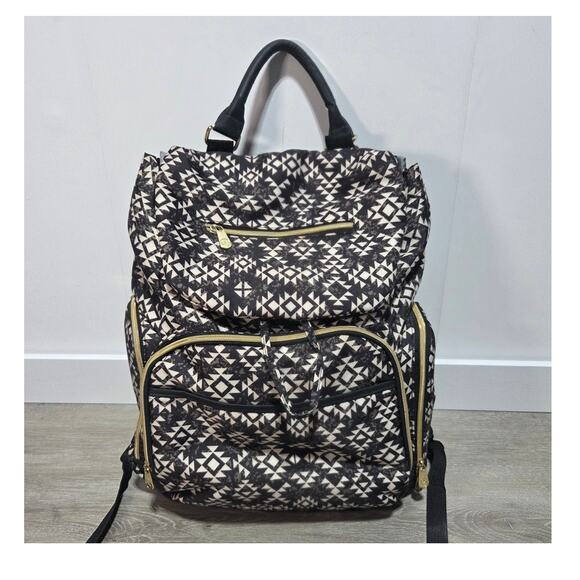 Fisher-Price Handbags - Fisher-Price Shilon Southwest Black & White 3 Piece Diaper Bag Backpack